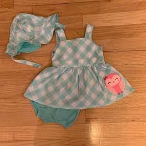 Carter’s Just for You teal check sundress. NWT!